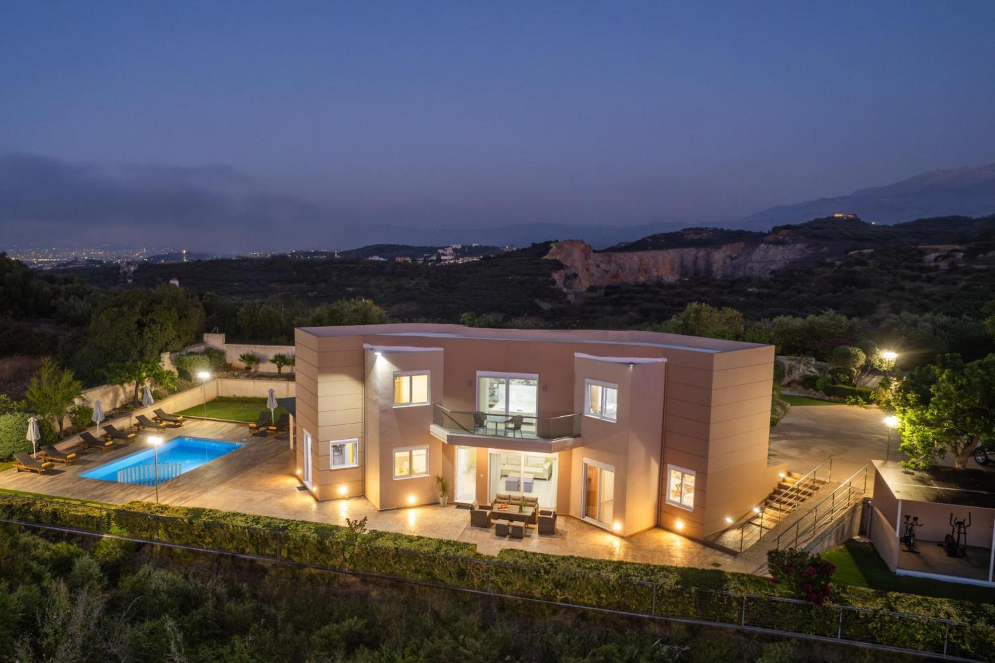 Villa Ariella With Sea View Agia Marina  Bagian luar foto