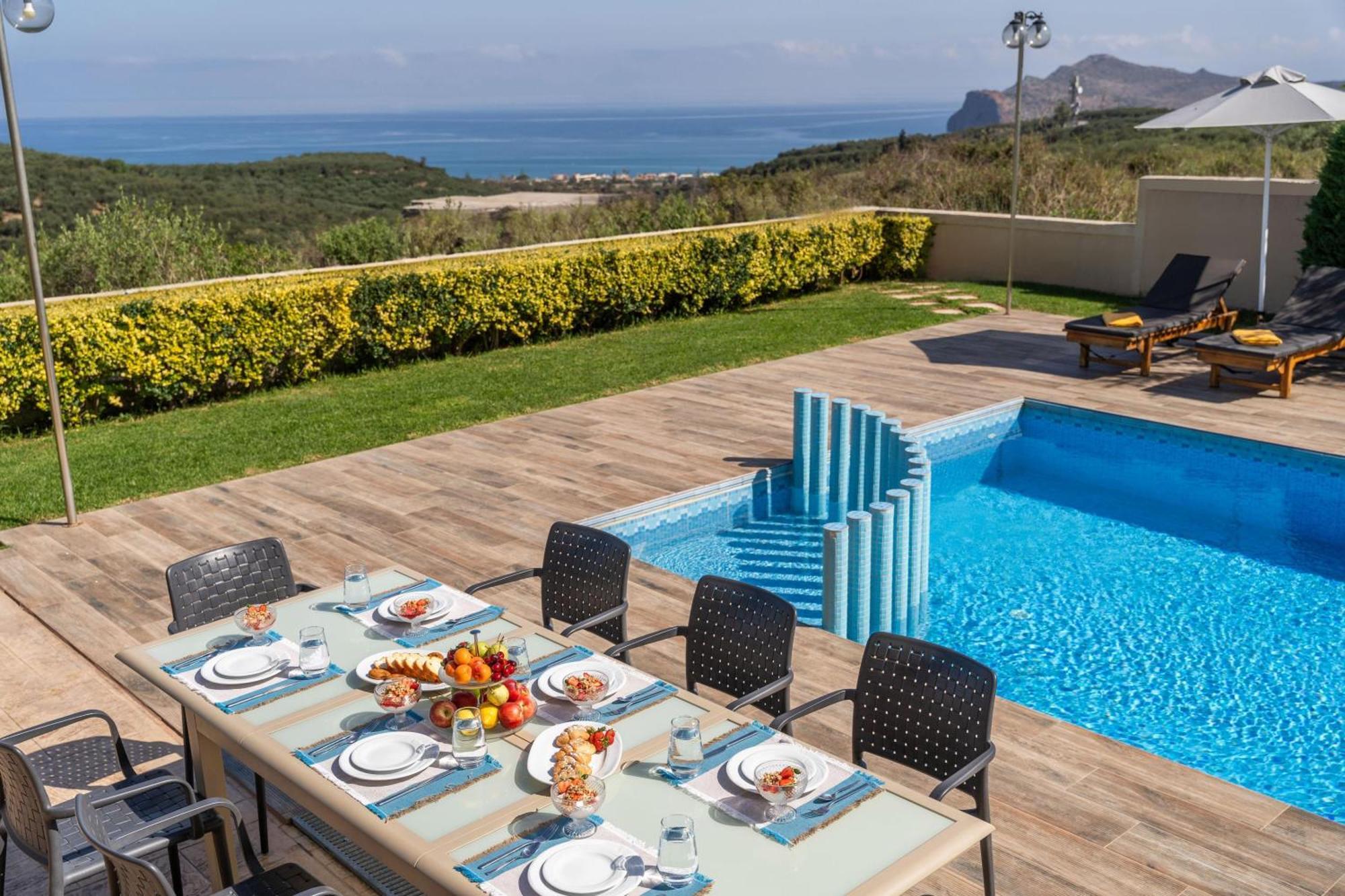 Villa Ariella With Sea View Agia Marina  Bagian luar foto