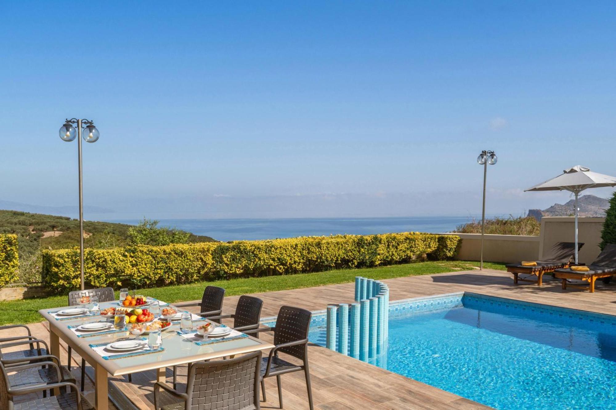 Villa Ariella With Sea View Agia Marina  Bagian luar foto