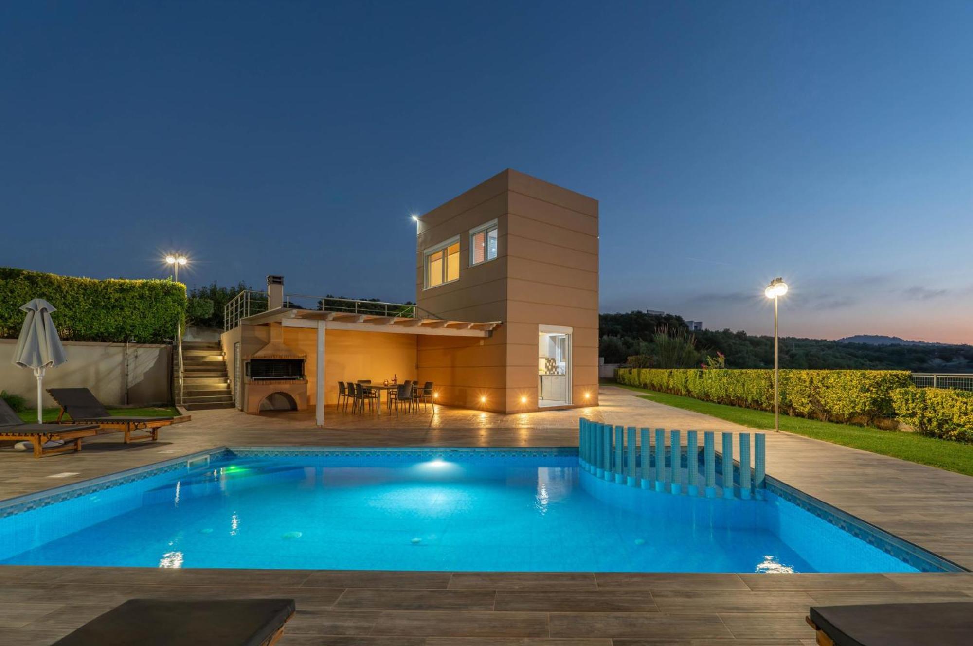 Villa Ariella With Sea View Agia Marina  Bagian luar foto